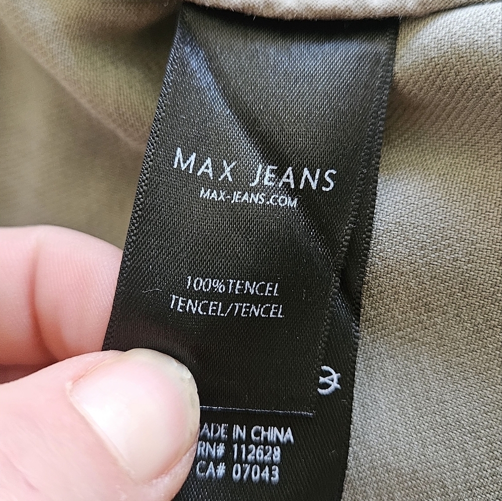 Max Jeans 100% Tencel Utility Jacket Light Olive Green Medium - Picture 3 of 15